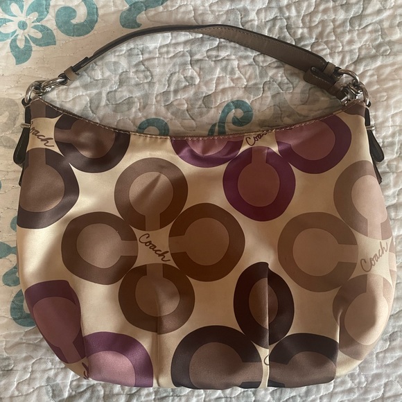 Coach Satin Poppy C convertible shoulder bag w/ crossbody strap - Picture 10 of 17